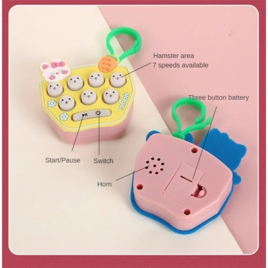 Đồ chơi móc khóa máy chơi game cầm tay mini Whack-A-Mole Pop It Bubble Fidget