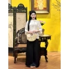 Đồ lam đi lễ chùa lụa tơ tằm cho người trung niên - sang trọng, giảm giá 380.000₫ 3