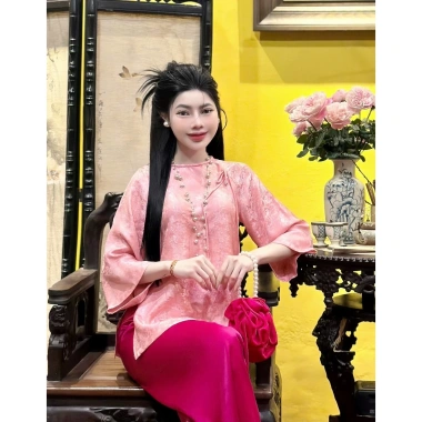 Đồ lam đi lễ chùa lụa tơ tằm cho người trung niên - sang trọng, giảm giá 380.000₫