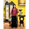 Đồ lam đi lễ chùa lụa tơ tằm cho người trung niên - sang trọng, giảm giá 380.000₫ 7
