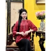 Đồ lam đi lễ chùa lụa tơ tằm cho người trung niên - sang trọng, giảm giá 380.000₫ 10