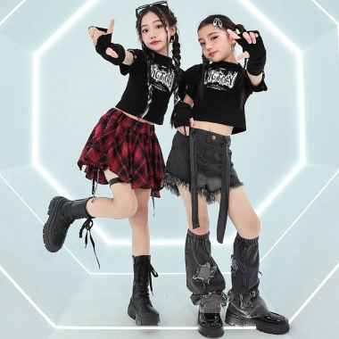 Đồ Nhảy Hip Hop Cho Bé Gái 3-14 Tuổi - Quần Áo Croptop Biểu Diễn Hiện Đại Giảm Giá
