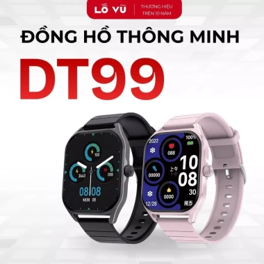 Đồng hồ thông minh DT99, Màn Amoled, Kính cường lực, Hỗ trợ sức khoẻ, Hỗ trợ tiếng Việt - Levu01, lỗ vũ, vuabanlo