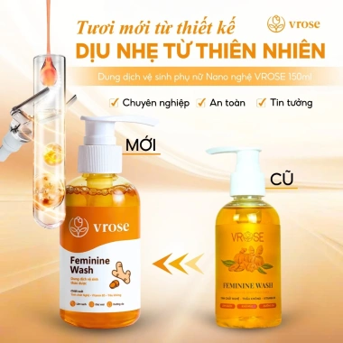 Dung dịch vệ sinh nữ Nano nghệ VROSE combo 2 chai - Cân bằng pH, sạch thoáng, giá 250k 3 Dung dịch vệ sinh nữ Nano nghệ VROSE combo 2 chai - Cân bằng pH, sạch thoáng, giá 250k 3