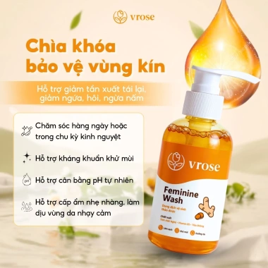 Dung dịch vệ sinh nữ Nano nghệ VROSE combo 2 chai - Cân bằng pH, sạch thoáng, giá 250k