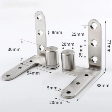 ELLSWORTH Bản lề cửa 1 đôi 270 Trục quay Thép không gỉ 3mm Nhiều lỗ, Chịu lực mạnh 2