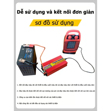 ERYUAN Bộ kích điện inverter 12V lên 220V CÔNG SUẤT 1.200w, 1.500w, 2.000w Sóng Sine Chuẩn Bảo Hành 2 Năm