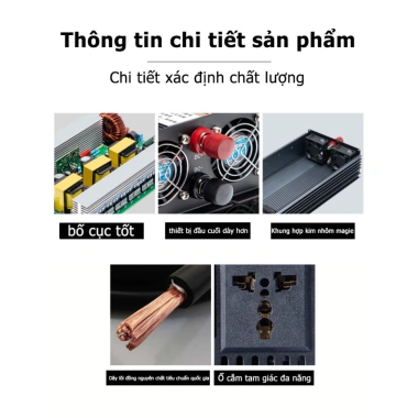 ERYUAN Bộ kích điện inverter 12V lên 220V CÔNG SUẤT 1.200w, 1.500w, 2.000w Sóng Sine Chuẩn Bảo Hành 2 Năm