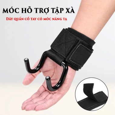 Găng Tay Tập Xà Đơn Có Móc Thép Trợ Lực - Bảo Vệ Cổ Tay Gym Kéo Xà Kéo Xô Giá Rẻ Chỉ 37000đ