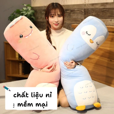 Gấu Bông Gối Ôm Hình Thú Dễ Thương, Gối Dài Ngủ Thoải Mái Giá chỉ 109.200 VND 6