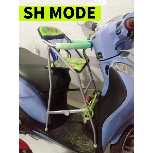 Hình ảnh sản phẩm Ghế ngồi xe tay ga SH MODE CÁC NĂM cho bé , ghế ga xếp sắt sơn tĩnh điện gấp gọn