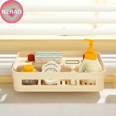 Giá thoát nước nhà bếp N2HAO đa năng, giỏ khăn lau bát đĩa, giá đựng gia vị - 145k