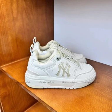 Giày MLB chính hãng Chunky Liner Jelly màu trắng bản mới 2.025 , giày sneaker NY logo trong suốt đế cao 5cm (mới)