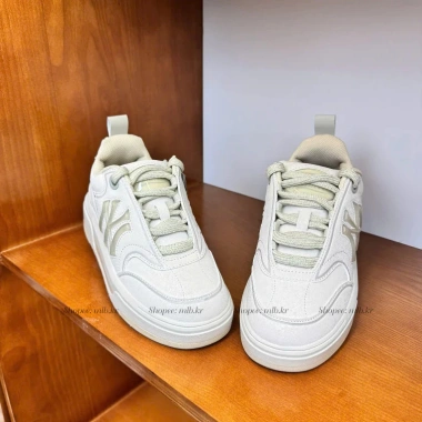Giày MLB chính hãng Chunky Liner Jelly màu trắng bản mới 2.025 , giày sneaker NY logo trong suốt đế cao 5cm (mới)
