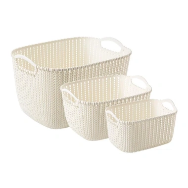 Giỏ đựng đồ để bàn RISEDOT lớn có tay cầm - Hộp lưu trữ nhựa mây giả cho phòng tắm, quần áo bẩn 9