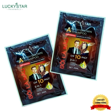 Gội đầu Nâu Phủ Bạc Thảo Dược Cao Cấp Lucky Star 25ml Giảm giá 24.387₫ 4