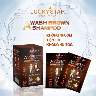 Gội đầu Nâu Phủ Bạc Thảo Dược Cao Cấp Lucky Star 25ml Giảm giá 24.387₫ 9