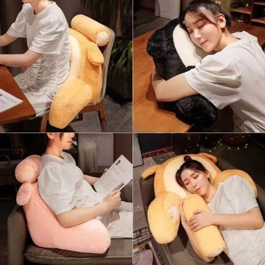 Gối tựa lưng công thái học nỉ nhung mềm mại, đàn hồi, giảm đau mỏi lưng cổ - Suha Decor 4