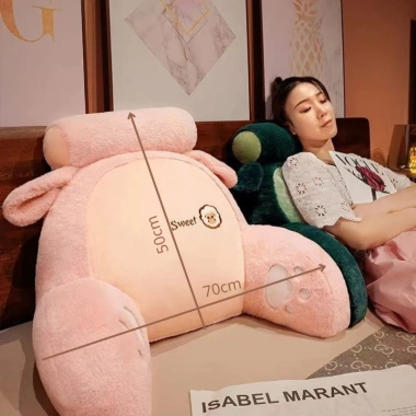 Gối tựa lưng công thái học nỉ nhung mềm mại, đàn hồi, giảm đau mỏi lưng cổ - Suha Decor 7
