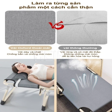 HEINO Giường Gấp Đa Chức Năng Di Động Giường Xếp Điều Chỉnh Được Độ Ngả Khung Thép Sơn Tĩnh Điện 6 HEINO Giường Gấp Đa Chức Năng Di Động Giường Xếp Điều Chỉnh Được Độ Ngả Khung Thép Sơn Tĩnh Điện 6