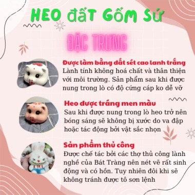 Heo đất, lợn đất tiết kiệm , heo đất mini cute Bát Tràng ( hàng loại 1)