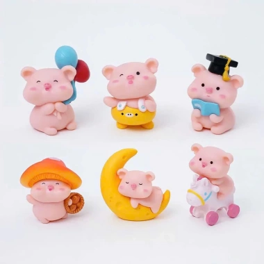 Heo Mini Ham Chơi Trang Trí Xe - Decor Xe Dễ Thương - Giá Chỉ 90k/Set 6 3