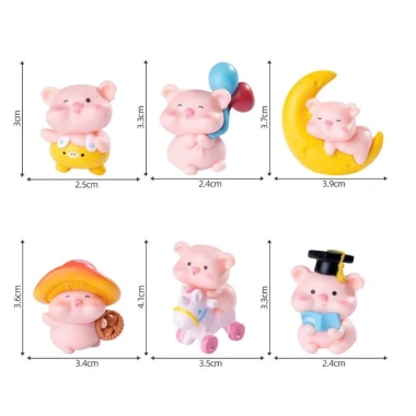 Heo Mini Ham Chơi Trang Trí Xe - Decor Xe Dễ Thương - Giá Chỉ 90k/Set 6 4