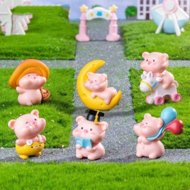 Heo Mini Ham Chơi Trang Trí Xe - Decor Xe Dễ Thương - Giá Chỉ 90k/Set 6 5