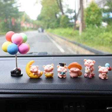 Heo Mini Ham Chơi Trang Trí Xe - Decor Xe Dễ Thương - Giá Chỉ 90k/Set 6 7