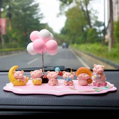 Heo Mini Ham Chơi Trang Trí Xe - Decor Xe Dễ Thương - Giá Chỉ 90k/Set 6 8