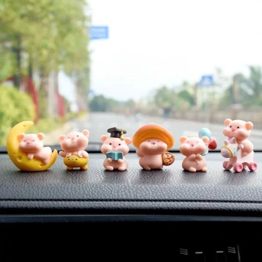 Heo Mini Ham Chơi Trang Trí Xe - Decor Xe Dễ Thương - Giá Chỉ 90k/Set 6 11