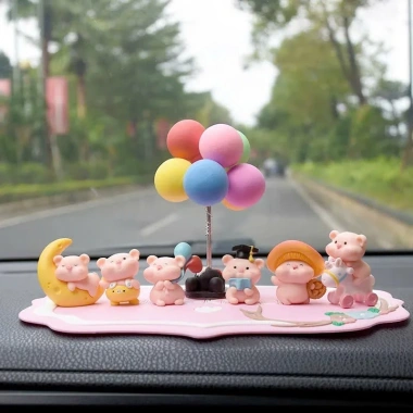 Heo Mini Ham Chơi Trang Trí Xe - Decor Xe Dễ Thương - Giá Chỉ 90k/Set 6 12