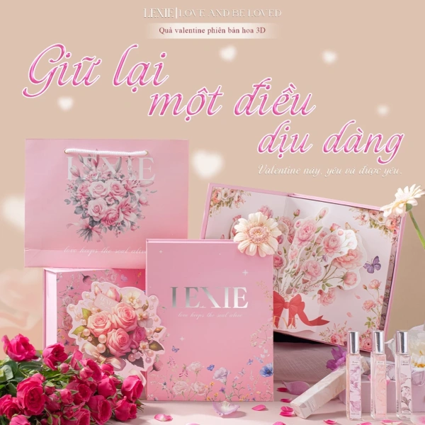 Hình ảnh sản phẩm Hoa Valentine 3D Cho Bạn Gái - Nước Hoa Nữ LEXIE Cao Cấp Giảm 70k Còn 350k