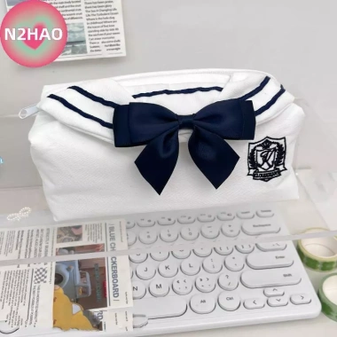 Hộp Bút Dễ Thương N2HAO Phong Cách Đại Học Nơ JK, Dung Tích Lớn, Đa Năng - Giá 119.124₫