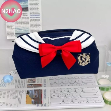 Hộp Bút Dễ Thương N2HAO Phong Cách Đại Học Nơ JK, Dung Tích Lớn, Đa Năng - Giá 119.124₫