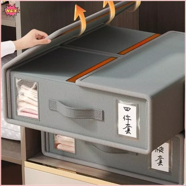 Hộp lưu trữ vải ga trải giường N & X 2.024 Công cụ lưu trữ hoàn thiện sáng tạo Vỏ chăn chất lượng cao Hộp lưu trữ gia đình không dệt.