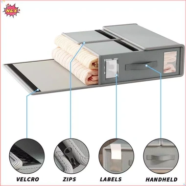 Hộp lưu trữ vải ga trải giường N & X 2.024 Công cụ lưu trữ hoàn thiện sáng tạo Vỏ chăn chất lượng cao Hộp lưu trữ gia đình không dệt.