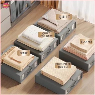 Hộp lưu trữ vải ga trải giường N & X 2.024 Công cụ lưu trữ hoàn thiện sáng tạo Vỏ chăn chất lượng cao Hộp lưu trữ gia đình không dệt.