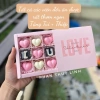 Hộp Quà Tặng Socola Vuông 9 Viên Độc Quyền, Decor Sang, Kèm Túi Thiệp - Quà Lễ Tình Nhân Giao Hỏa Tốc 2h 10
