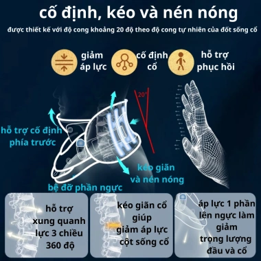 i Hơi Kéo Dãn Cổ VIETMED PMA-L30 | Hỗ Trợ Thoát Vị – Thoái Hóa Đốt Sống Cổ | Nẹp Cố Định – Nén Nhiệt Giảm Đau Vai Gáy 2