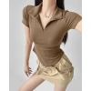 KARLEY Áo ôm body nữ phong cách Mỹ sexy tay ngắn - giảm giá 20% 145k 4