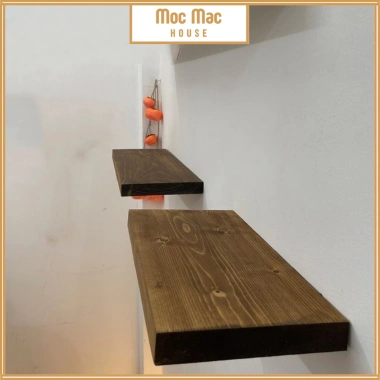 Kệ Gỗ Gắn Tường Mộc Mạc - Gỗ Thông Tự Nhiên, Vít Âm, Decor Phòng Khách & Homestay Giá Rẻ 129k