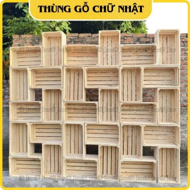 Kệ Gỗ Pallet Decor Giá Cực Sốc - Giảm 17% còn 57.400đ - Kệ Thùng Gỗ Pallet Đa Kích Thước Huy Decor