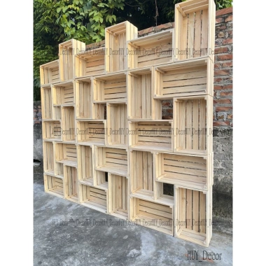 Kệ Gỗ Pallet Decor Giá Cực Sốc - Giảm 17% còn 57.400đ - Kệ Thùng Gỗ Pallet Đa Kích Thước Huy Decor