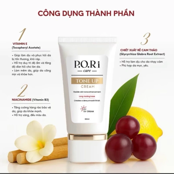 Hướng dẫn sử dụng Kem chống nắng Pori Tone Up UV Cream cho da mặt hàng ngày