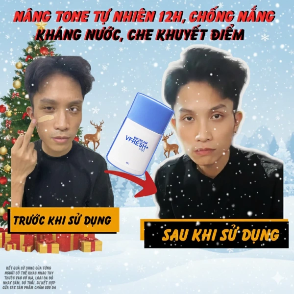 Kem nền nam V-FRESH PLUS: Hướng dẫn tạo lớp nền đồng đều, kiềm dầu cho da mặt nhờn