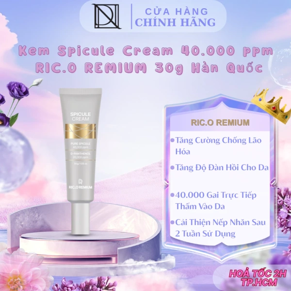 Hình ảnh sản phẩm Kem Spicule Cream 40.000ppm RIC.O Remium 30g Hàn Quốc - Trị mụn, sebum, làm mờ thâm