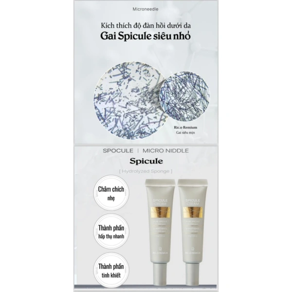 Hình ảnh sản phẩm Kem Spicule Cream 40.000ppm RIC.O Remium 30g Hàn Quốc - Trị mụn, sebum, làm mờ thâm