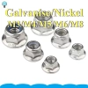 Kẽm trắng / Kẽm đen / Nắp vít mạ niken Mặt bích Đai ốc khóa Nylon Đai ốc khóa mạ kẽm có miếng đệm M3 / M4 / M5 / M6 / M8 GHA