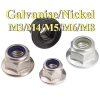 Kẽm trắng / Kẽm đen / Nắp vít mạ niken Mặt bích Đai ốc khóa Nylon Đai ốc khóa mạ kẽm có miếng đệm M3 / M4 / M5 / M6 / M8 GHA 6